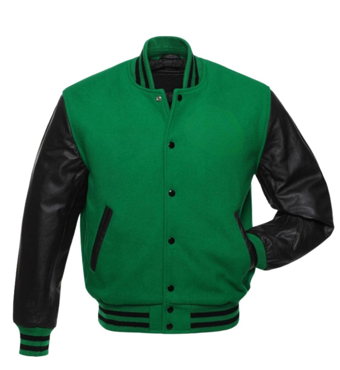 Varsity Jacket With Leather Sleeves ONCK-4901