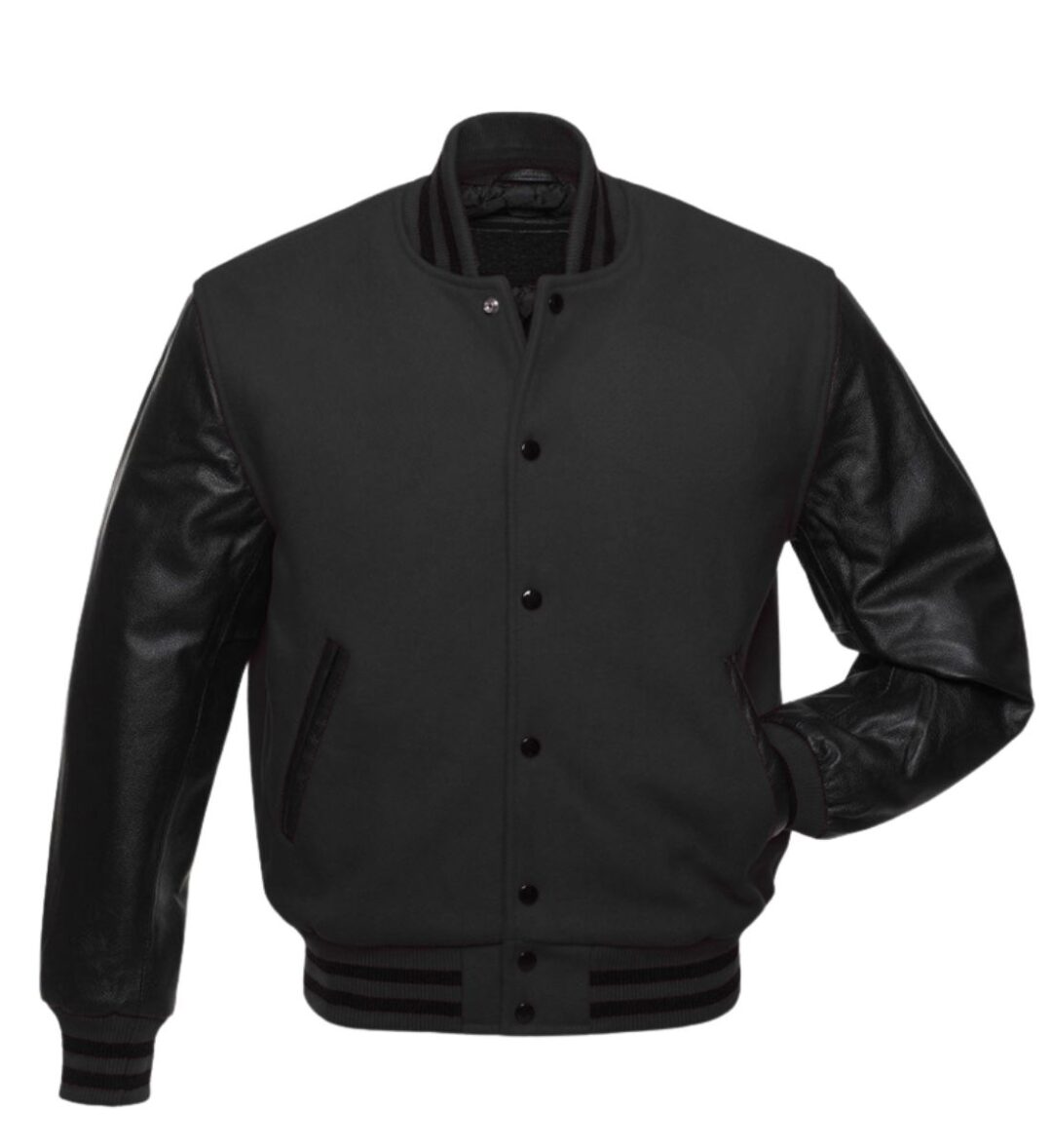 Varsity Jacket With Leather Sleeves ONCK-4903